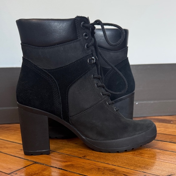 Timberland Camdale Women's Black Lace-Up Heeled Boots - Size 7.5 - Picture 3 of 9